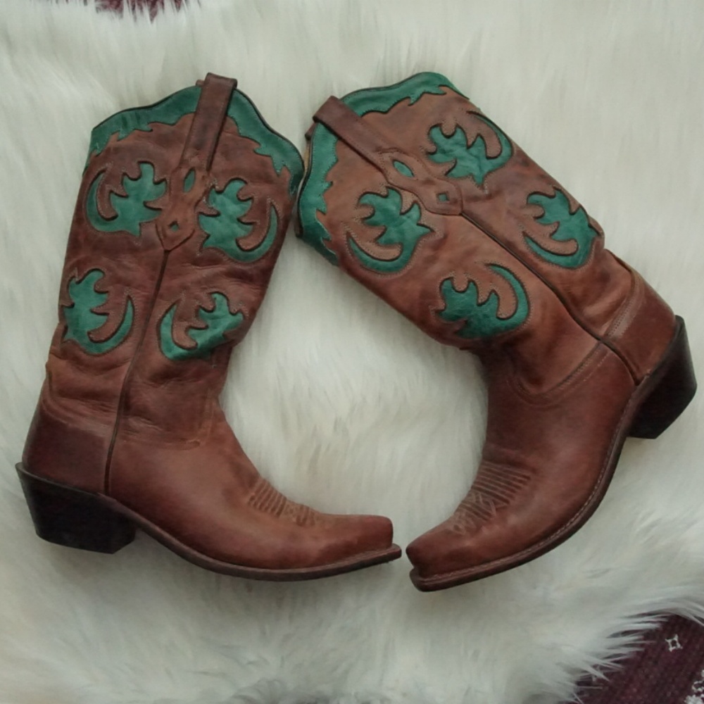 Genuine leather cowboy boots